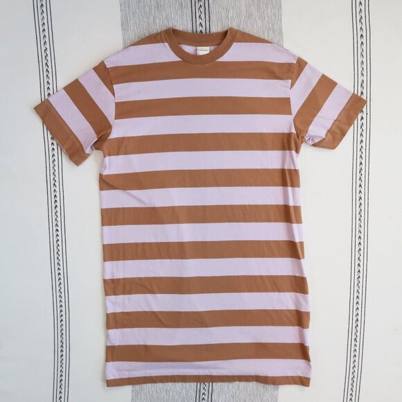 Kowtow T-Shirt Dress Lilac Earth Stripe | XS - Picture 2 of 9